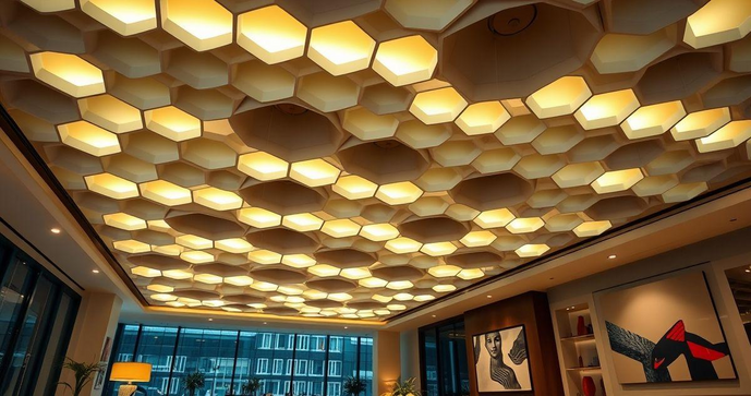 Forro Modular Colmeia: Estilo e Praticidade